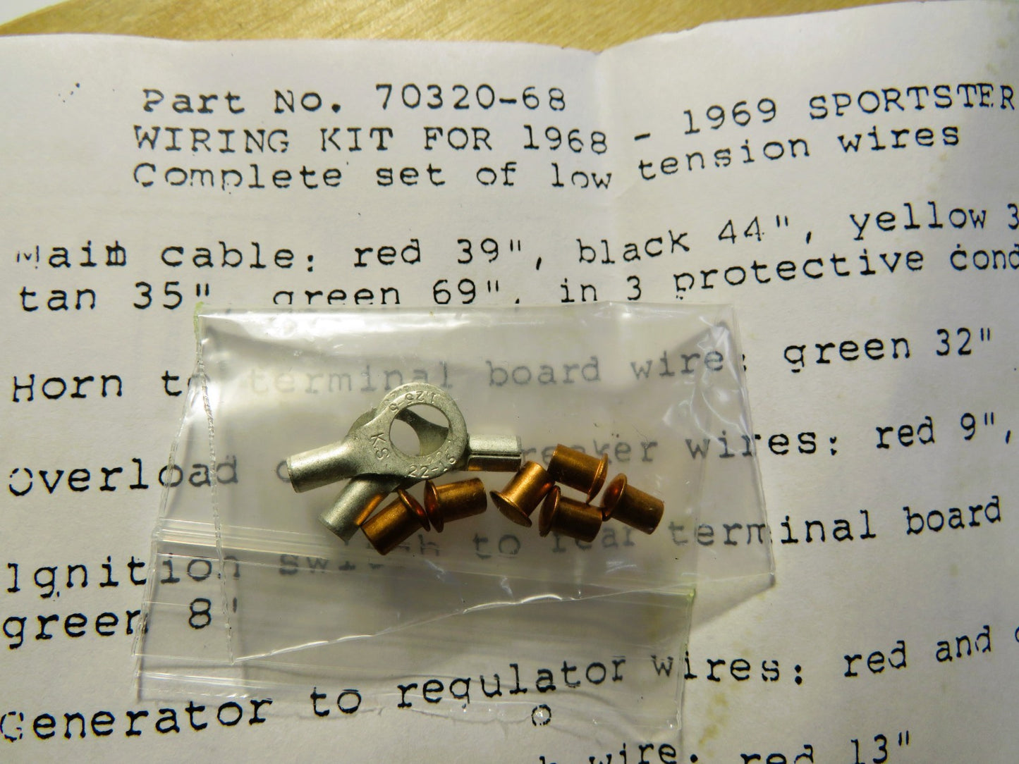 Harley Davidson Sportster 1968-1969 XLH Complete Wiring Harness