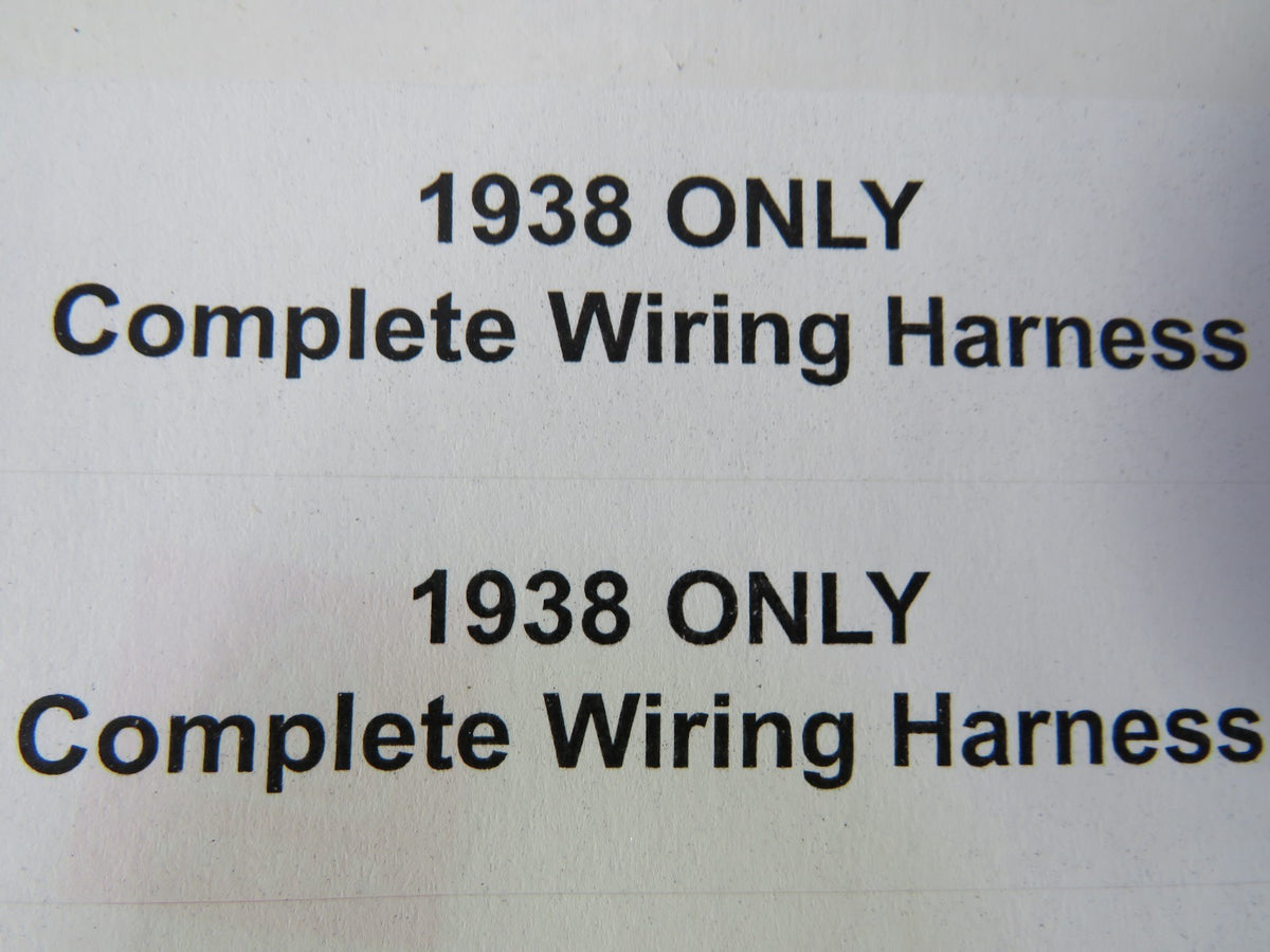 Harley Davidson 1938 Premium Wiring Harness Complete Kit