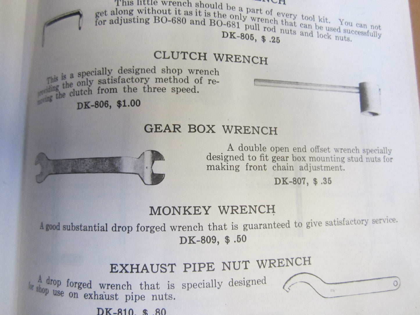 Harley J JD Gear Box wrench