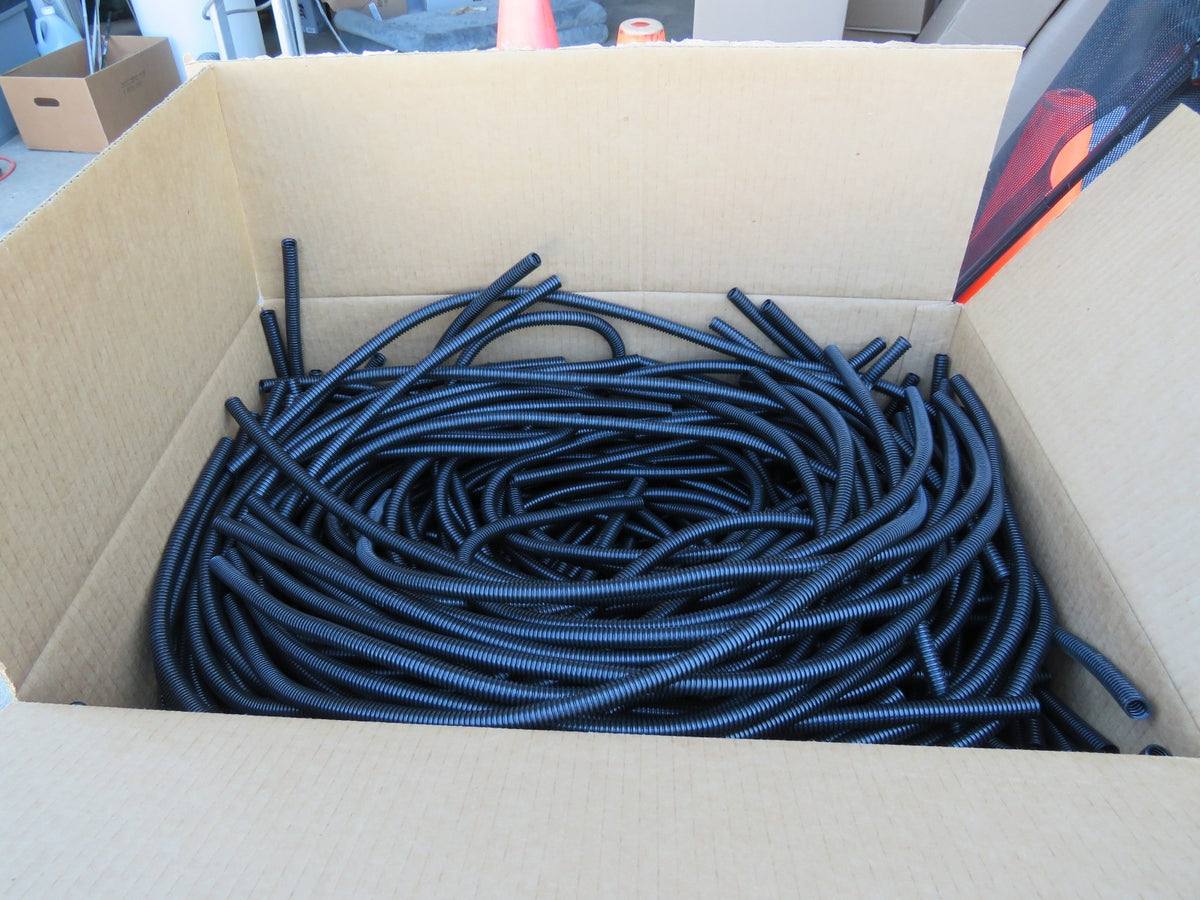 3 foot lengths 3/8" Plastic Correlated Loom Conduit 12- count