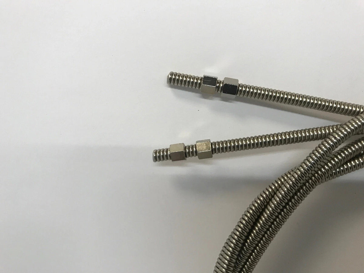 Harley  JD, Single, Early Harley Throttle and Spark Cables Nickel + Cable Nuts