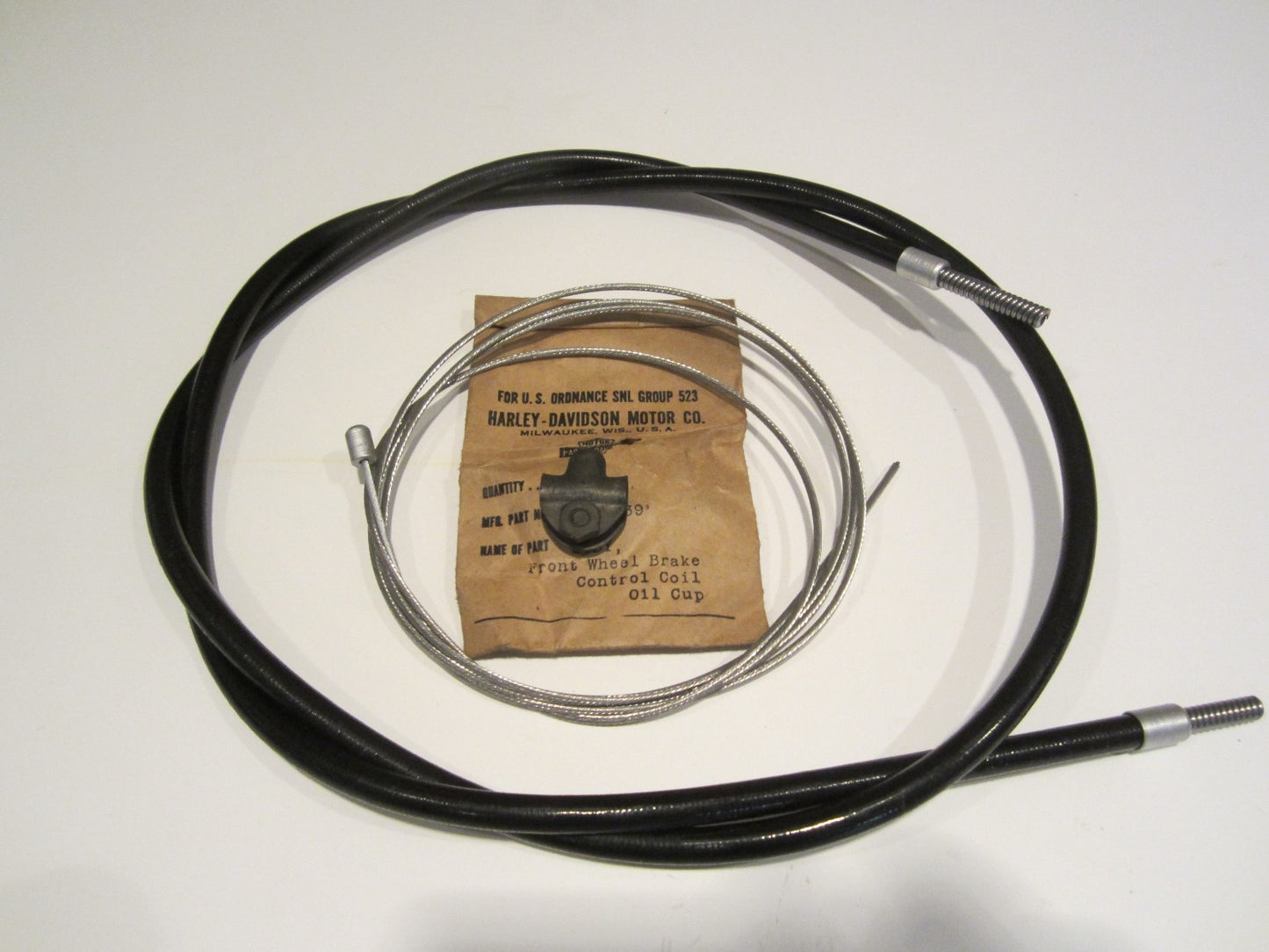 Harley Knucklehead WLA  WL 45   Brake Cable With  Cad Ferrule