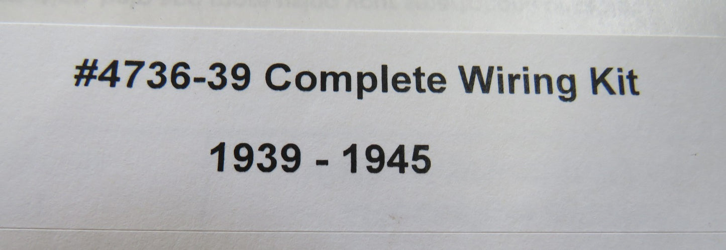 Harley Davdison 1939-1945 EL, FL, UL, WL Complete Premium Wiring Harnesss