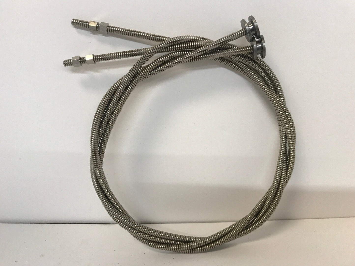 Harley  JD, Single, Early Harley Throttle and Spark Cables Nickel + Cable Nuts