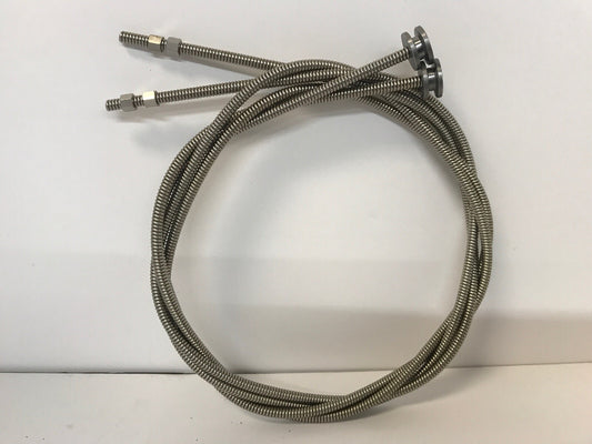 Harley  JD, Single, Early Harley Throttle and Spark Cables Nickel + Cable Nuts