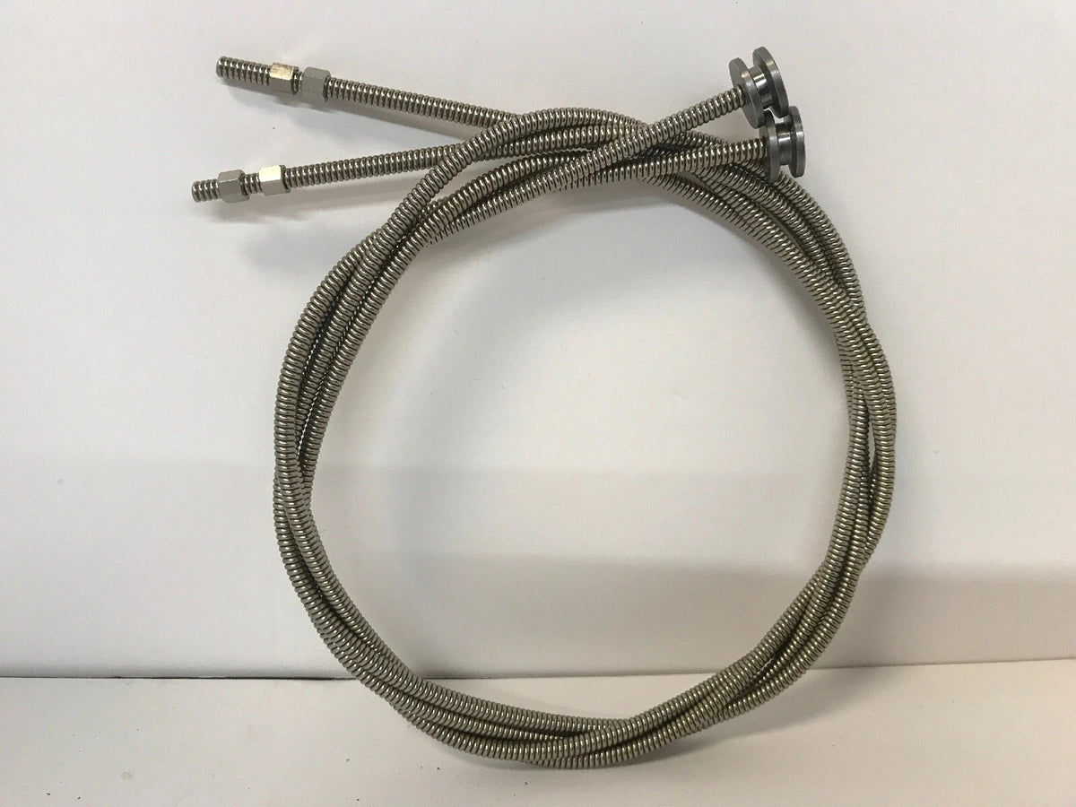 Harley  JD, Single, Early Harley Throttle and Spark Cables Nickel + Cable Nuts