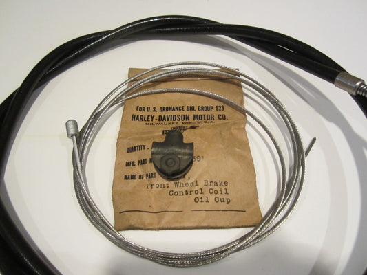 Harley Knucklehead WLA  WL 45   Brake Cable With Nickel Ferrule