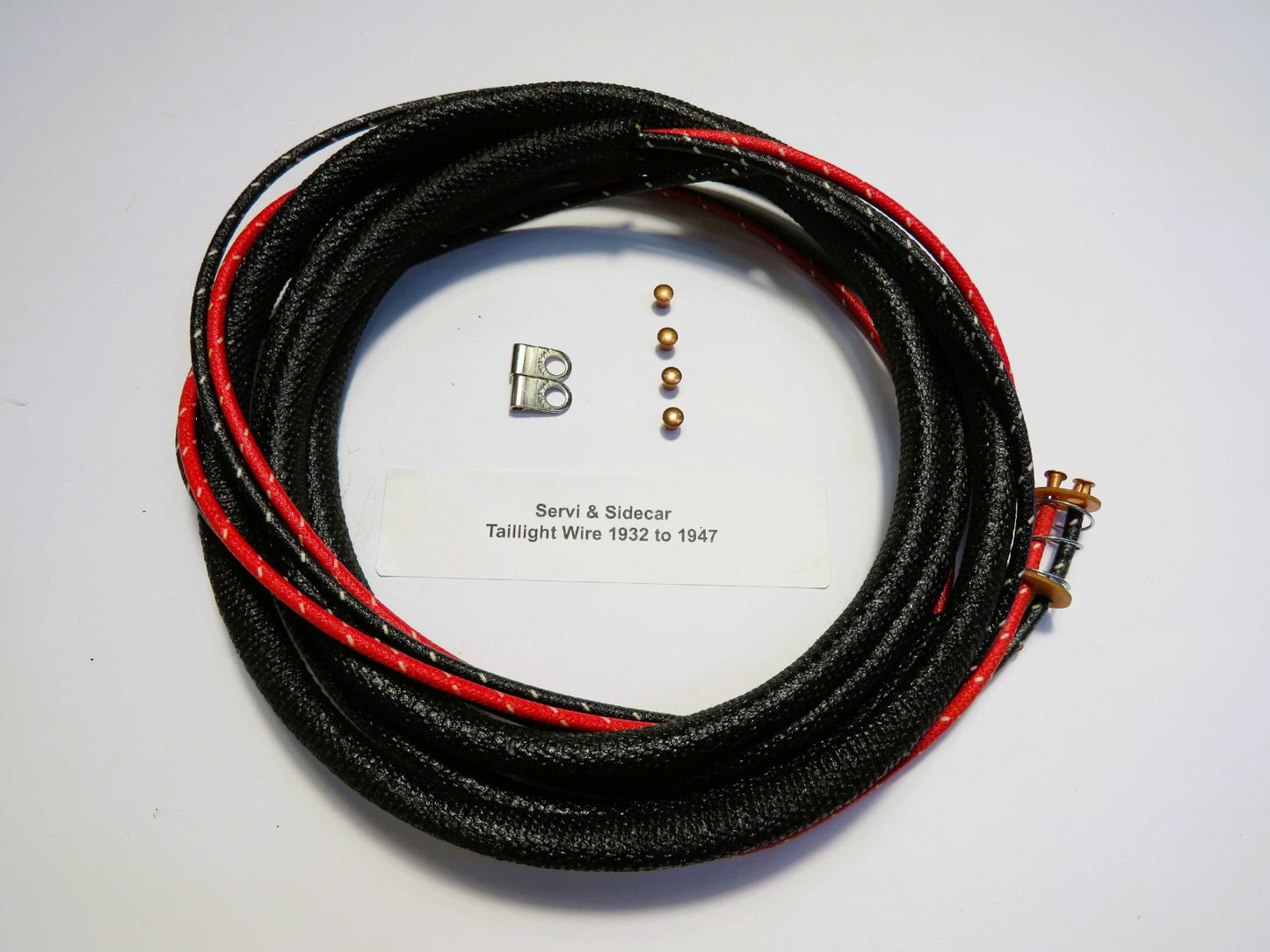 Harley 1934-1947 Servicar/Sidecar Tail Light Wire Accessory Kit W/ Spring&Plate
