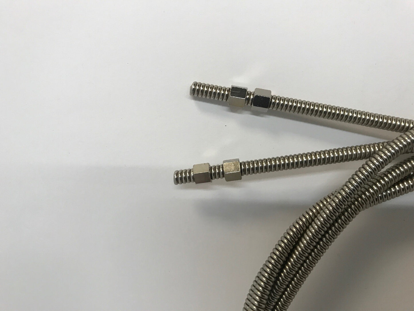 Harley  JD, Single, Early Harley Throttle and Spark Cables Nickel + Cable Nuts
